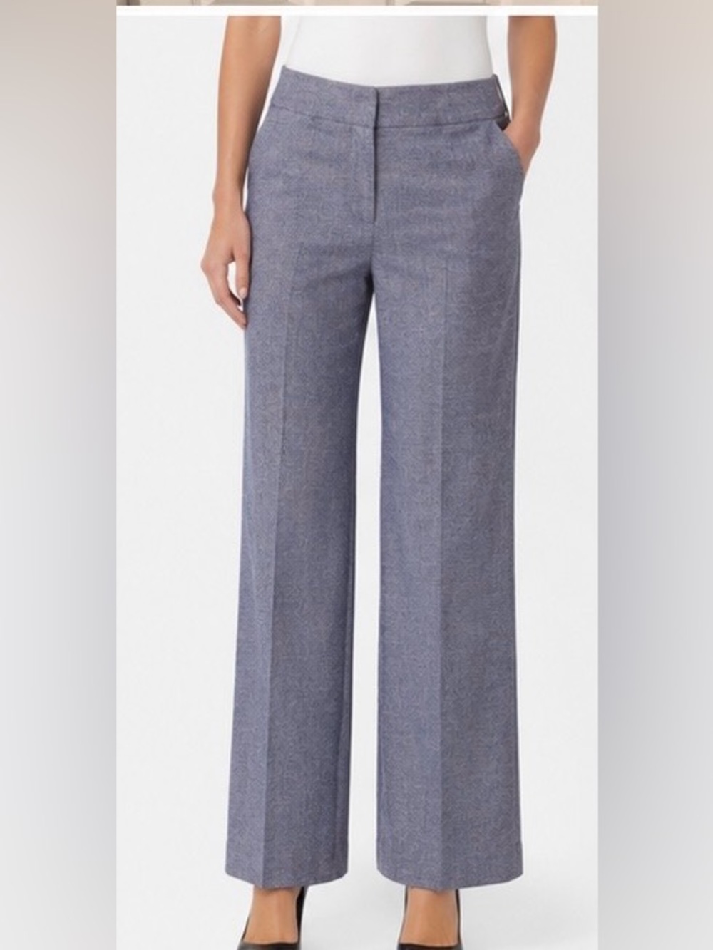 Calvin Klein Linen Blend Suit| Size 10 Blazer/size 8 Pants| Blue/Gray - Picture 4 of 4